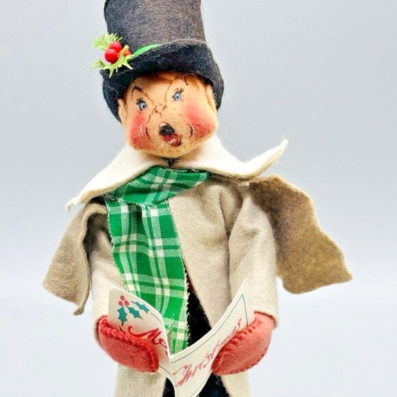 Annalee Caroler Boy Man Open Eyes Open Mouth 10 inch Doll READ - Picture 1 of 7